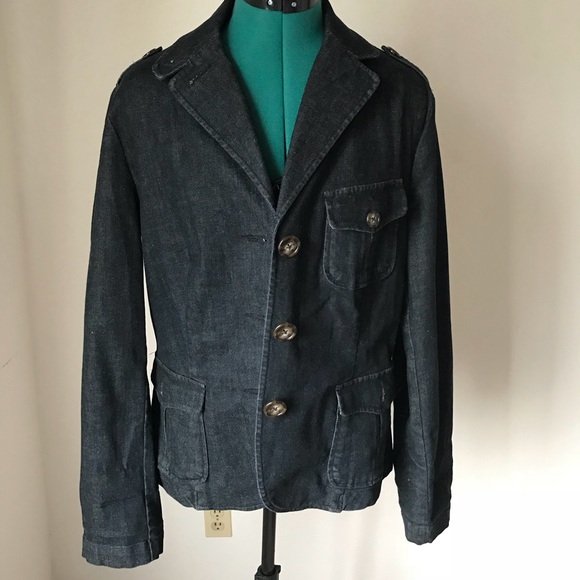 Dark blue denim button-up jacket sz XL - Picture 2 of 5